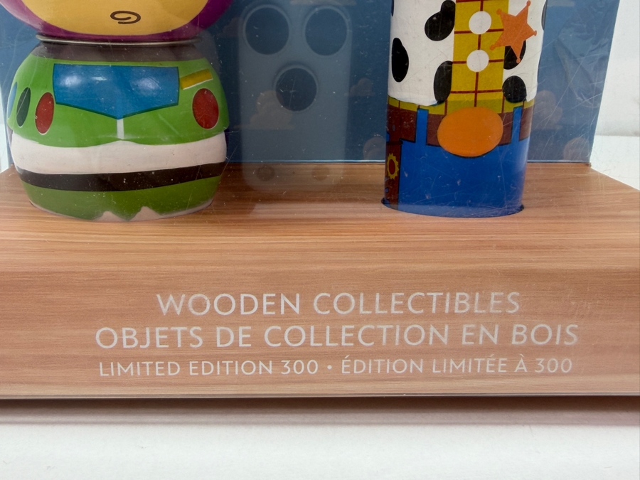 Disney Store D23 Expo 2017 Exclusive Toy Story Woody And Buzz Lightyear Wooden Collectibles Limited Edition Set Of 300 Featuring Hand-Painted Kokeshi Style Figures Retails $60 [Photo 3]