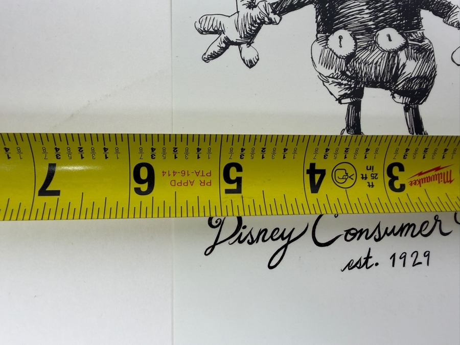 Disney Consumer Products Mickey Mouse Sketch Print - Hand-Signed By John Lasseter - Established 1929 Retro Design - Disney Artist Collectible Postcard 5.5'W X 9'H [Photo 4]