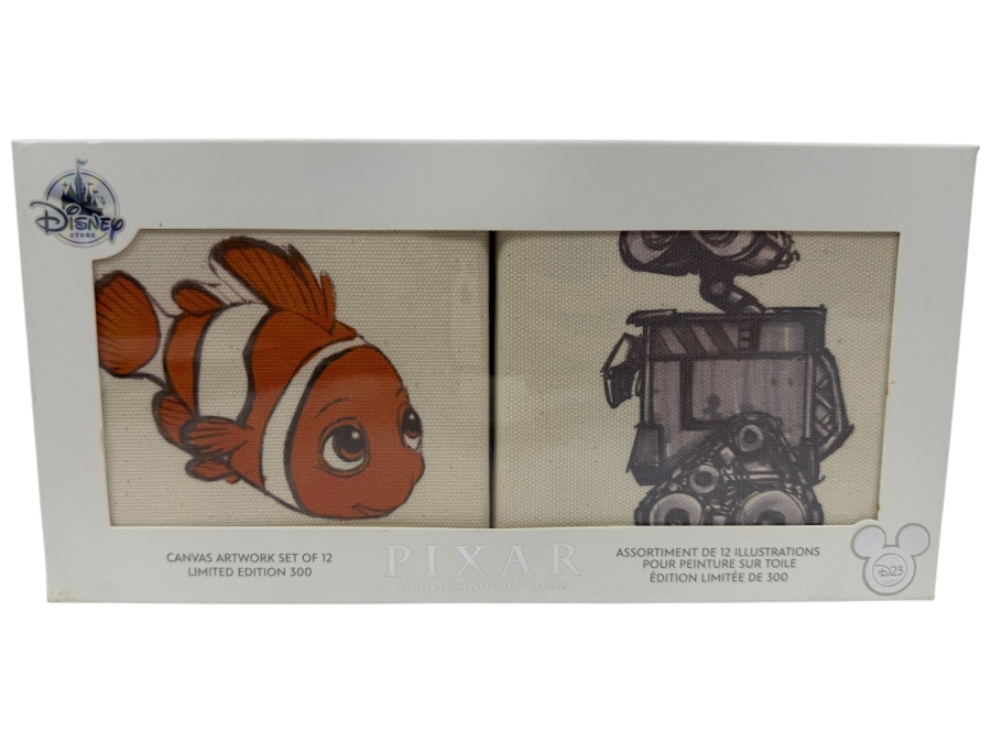 Disney Store Pixar Animation Studios Canvas Artwork Set Of 12 - Limited Edition 300 - 2017 D23 Expo Exclusive - Concept Art For Nemo, Wall-E And More Retails $100