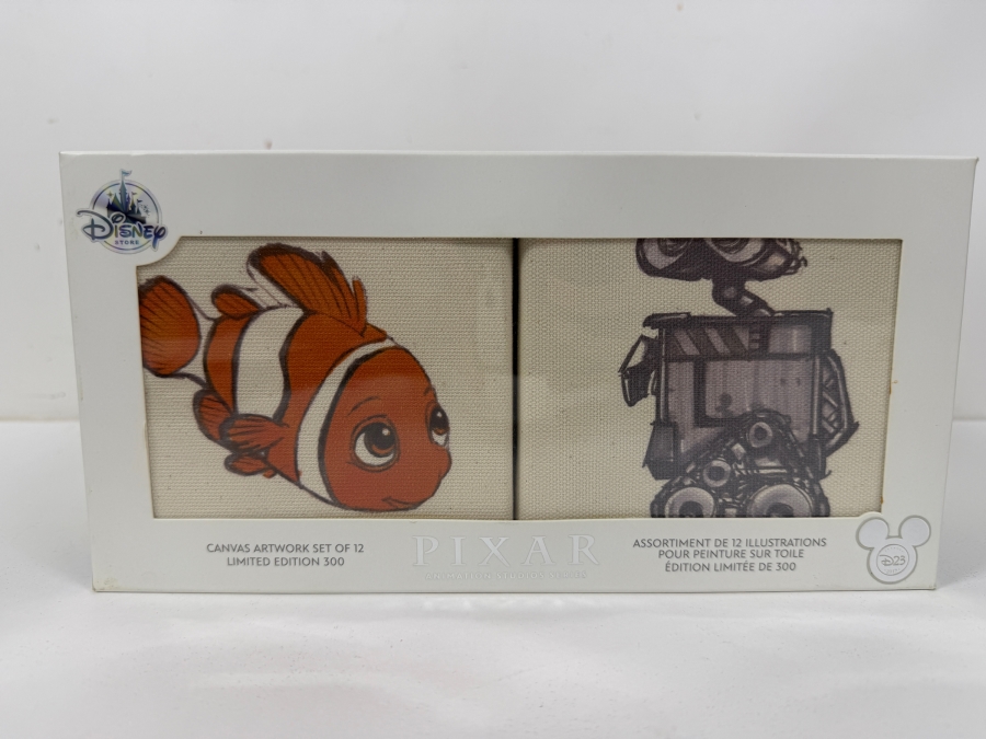 Disney Store Pixar Animation Studios Canvas Artwork Set Of 12 - Limited Edition 300 - 2017 D23 Expo Exclusive - Concept Art For Nemo, Wall-E And More Retails $100 [Photo 2]