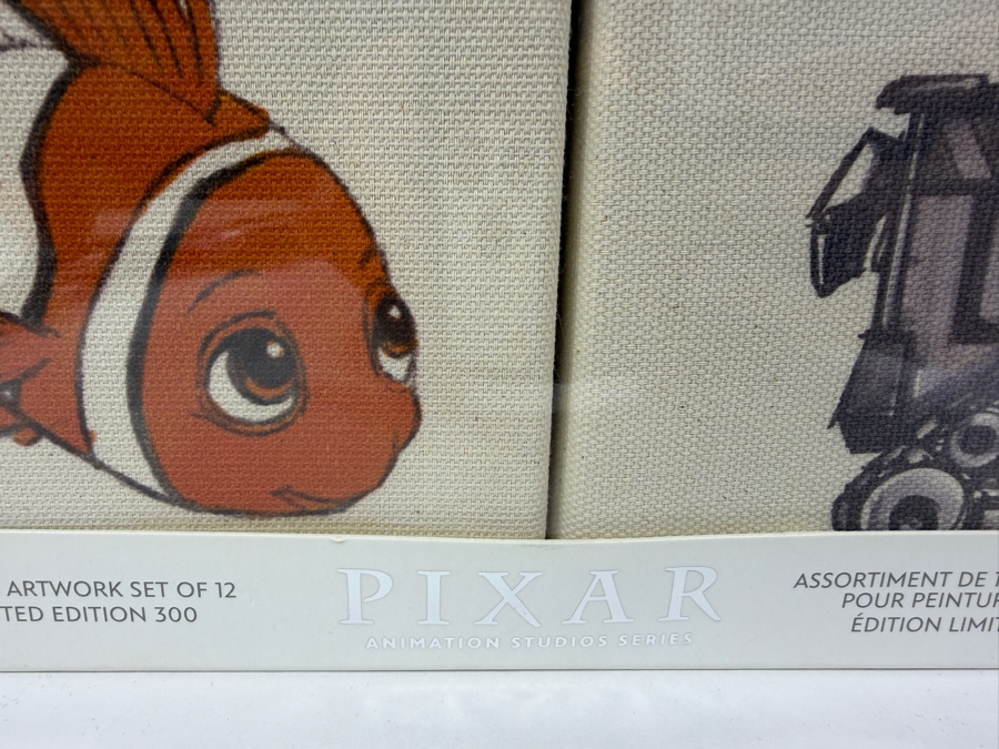 Disney Store Pixar Animation Studios Canvas Artwork Set Of 12 - Limited Edition 300 - 2017 D23 Expo Exclusive - Concept Art For Nemo, Wall-E And More Retails $100 [Photo 4]