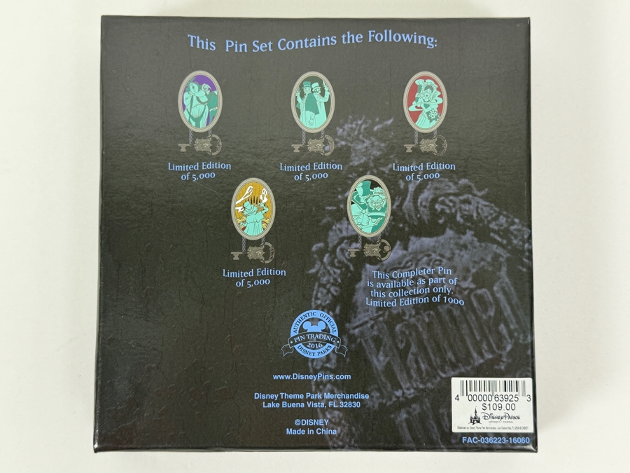 Disney Parks Haunted Mansion Halloween 2016 Lock And Key Mystery Pin Set - Limited Release - 5 Pin Collection On Themed Card - Disney Parks Exclusive [Photo 8]