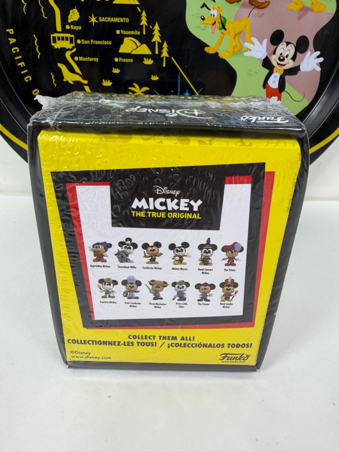 Vintage Disneyland California Tin Map Tray And Mickey The True Original 90th Anniversary Mystery Vinyl Figure Set - Disney Parks Collectibles [Photo 6]