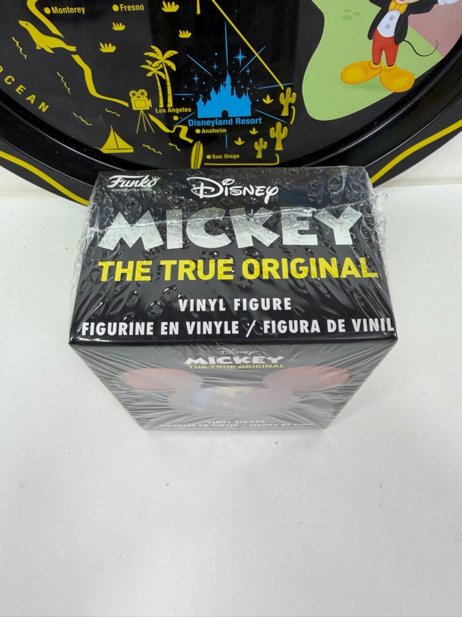 Vintage Disneyland California Tin Map Tray And Mickey The True Original 90th Anniversary Mystery Vinyl Figure Set - Disney Parks Collectibles [Photo 4]