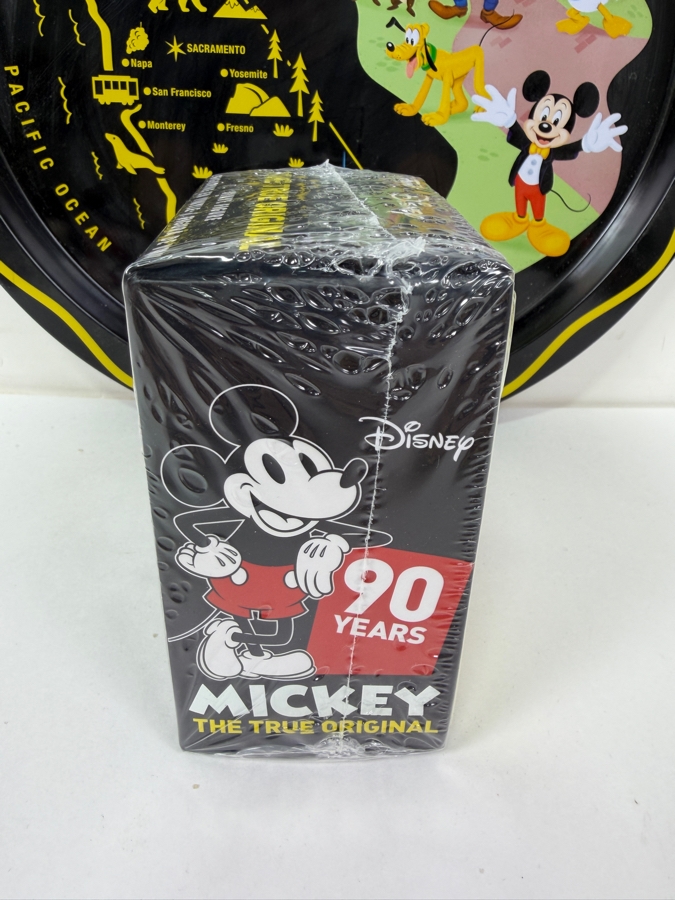 Vintage Disneyland California Tin Map Tray And Mickey The True Original 90th Anniversary Mystery Vinyl Figure Set - Disney Parks Collectibles [Photo 5]