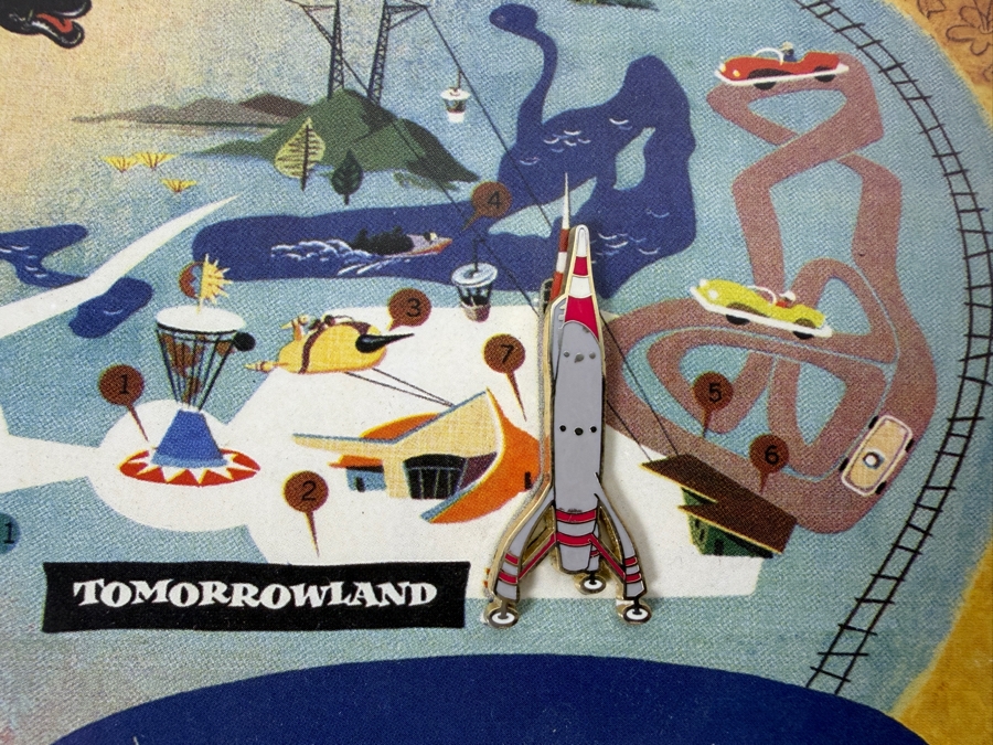 Vintage Disneyland California Five Original Lands Tin Map Tray And Where Magic Is Timeless Character Art Print Postcard Set [Photo 3]