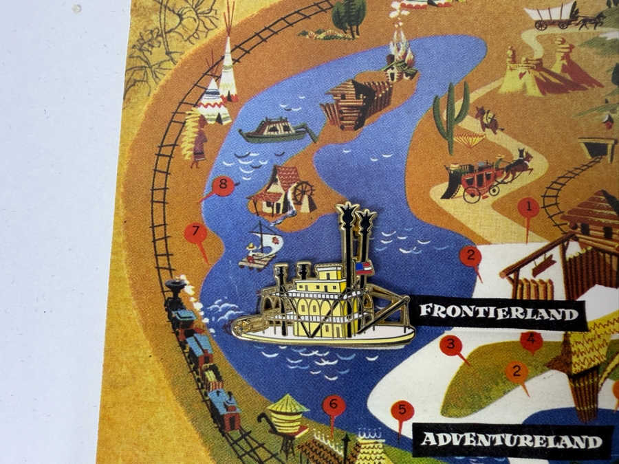 Vintage Disneyland California Five Original Lands Tin Map Tray And Where Magic Is Timeless Character Art Print Postcard Set [Photo 5]