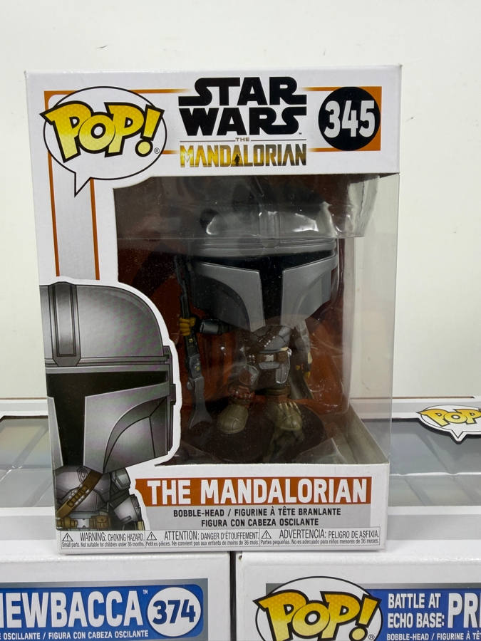 Funko Pop! Star Wars Bundle - The Mandalorian #345, Amazon Exclusive Battle At Echo Base Flocked Chewbacca #374 & Princess Leia #376 [Photo 5]