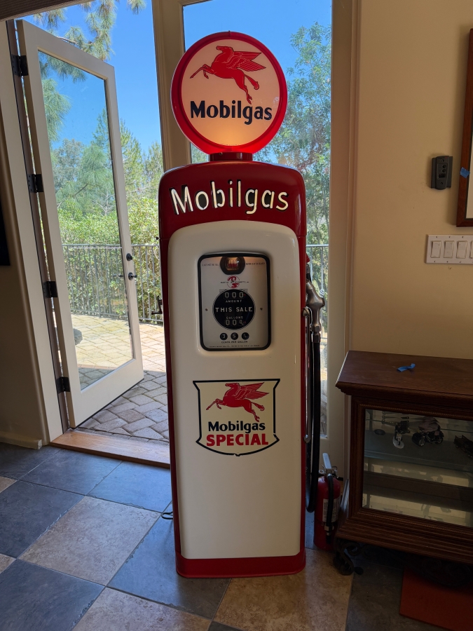 Authentic Restored Vintage Mobilgas Special Gas Pump By Martin & Schwartz Model 80 Series 1T Serial No. 86102 Circa 1950 With Reproduction Top Globe 27W X 16D X 80H (RSF)