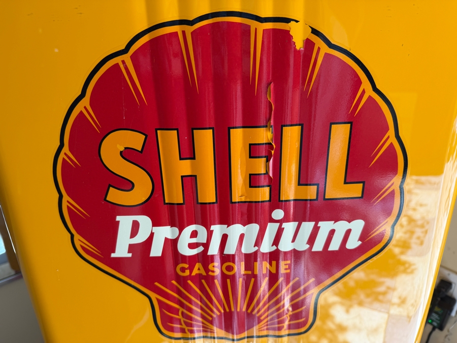 Authentic Restored Vintage Shell Gas Pump By Erie Meter Systems Model 70 Serial No. 96022 Circa 1930s/40s With Reproduction Top Globe 24W X 17D X 86H (RSF) [Photo 12]