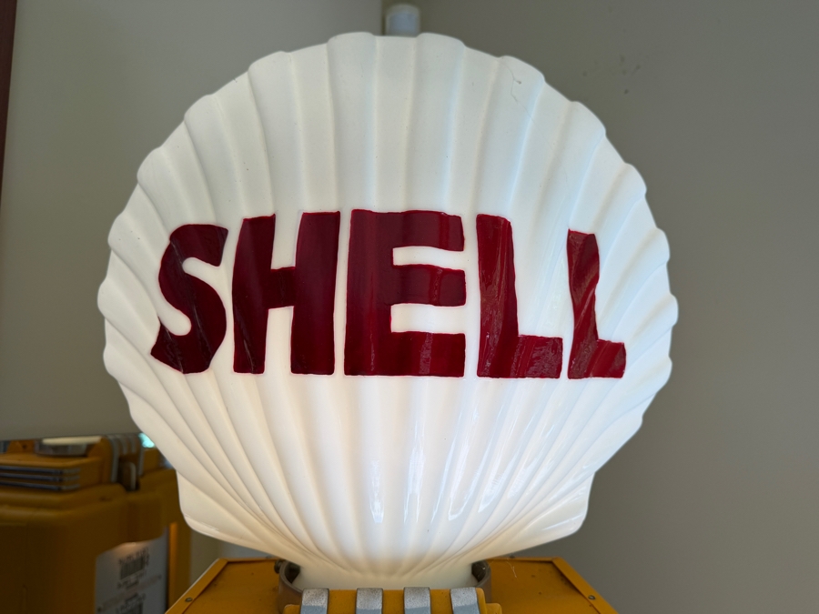 Authentic Restored Vintage Shell Gas Pump By Erie Meter Systems Model 70 Serial No. 96022 Circa 1930s/40s With Reproduction Top Globe 24W X 17D X 86H (RSF) [Photo 9]