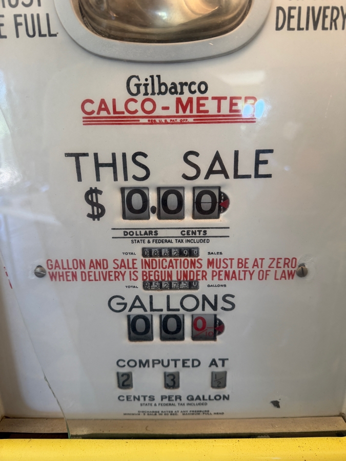 Authentic Restored Vintage Richfield Hi-Octane Gas Pump By Gilbarco Circa 1950s With Reproduction Top Globe (Front Glass Is Broken And Back Top Glass Piece Is Missing - See Photos) 30W X 16D X 87H (RSF) [Photo 5]