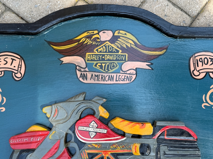 Custom Handmade Harley-Davidson Motor Cycles Wooden Relief Sign 'Live To Ride - Ride To Live' 32 X 24 (RSF) [Photo 4]