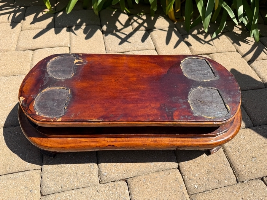 Impressive Pair Of Large Chinese Tang Dynasty Style Carved Wooden Polychrome Horse Sculptures Adorned With Bone On Custom Wooden Stands 36W X 11D X 40H (RSF) [Photo 24]