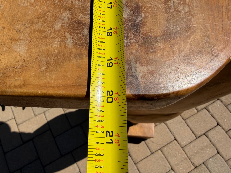 Large Carved Solid Wooden Freestanding Pig Butler 20W X 21D X 55H (RSF) [Photo 9]