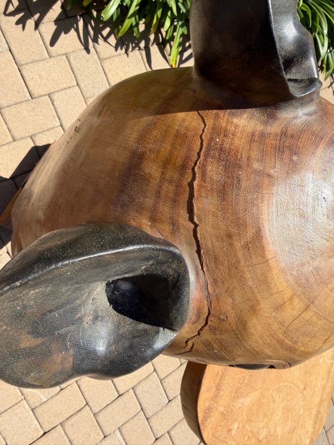 Large Carved Solid Wooden Freestanding Pig Butler 20W X 21D X 55H (RSF) [Photo 12]