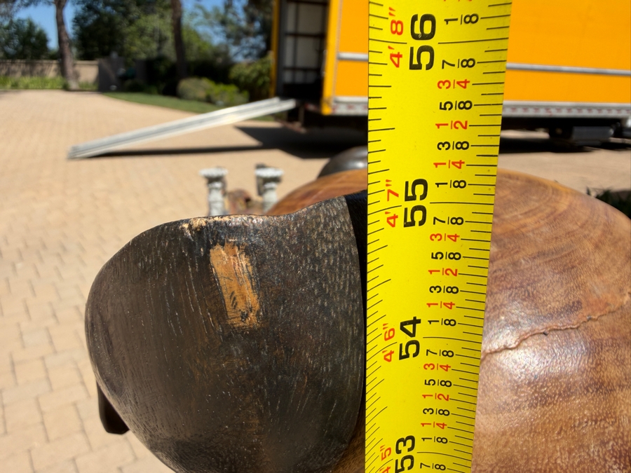 Large Carved Solid Wooden Freestanding Pig Butler 20W X 21D X 55H (RSF) [Photo 11]