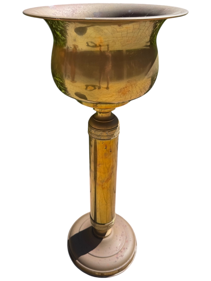 Vintage Brass Freestanding Champagne Ice Bucket Made In Hong Kong 28H (RSF)