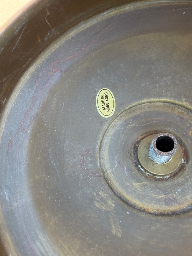 Vintage Brass Freestanding Champagne Ice Bucket Made In Hong Kong 28H (RSF) [Photo 7]