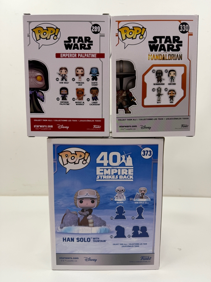 Funko Pop! Star Wars Bundle - Amazon Exclusive Battle At Echo Base Han Solo With Tauntaun #373, 2019 Fall Convention Mandalorian #330 & Emperor Palpatine #289 [Photo 6]