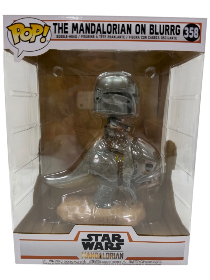 Funko Pop! Star Wars: The Mandalorian On Blurrg #358 - Deluxe Vinyl Bobble-Head Figure - Disney Plus Series Collectible
