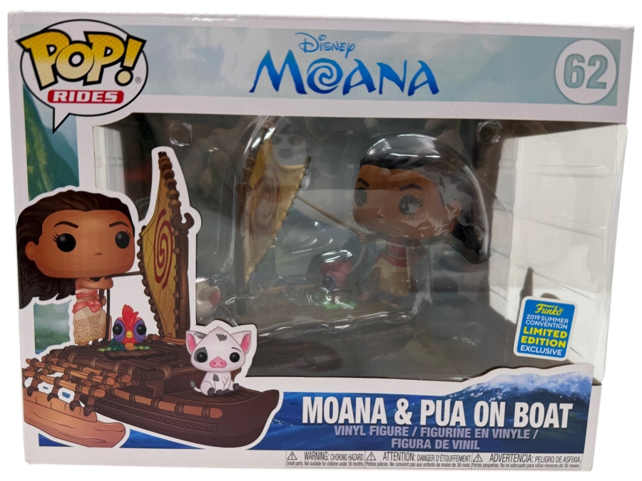 Funko Pop! Rides Disney Moana & Pua On Boat #62 - 2019 Summer Convention Limited Edition Exclusive - Shared SDCC Vinyl Figure Retails $40