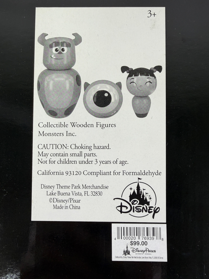 Disney Store Monsters Inc. Mike, Sulley & Boo Wooden Collectible Figure Set - Limited Edition - Hand-Painted Figures Retails $99 [Photo 6]