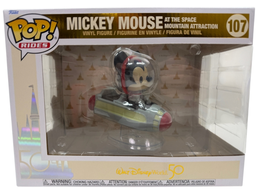 Funko Pop! Rides Walt Disney World 50th Anniversary Mickey Mouse At The Space Mountain Attraction #107