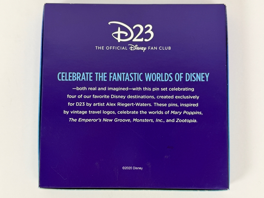 D23 Fantastic Worlds Pin Set - Limited Release Set Of 4 Enamel Pins - 2020 D23 Gold Member Exclusive Boxed Collection [Photo 3]