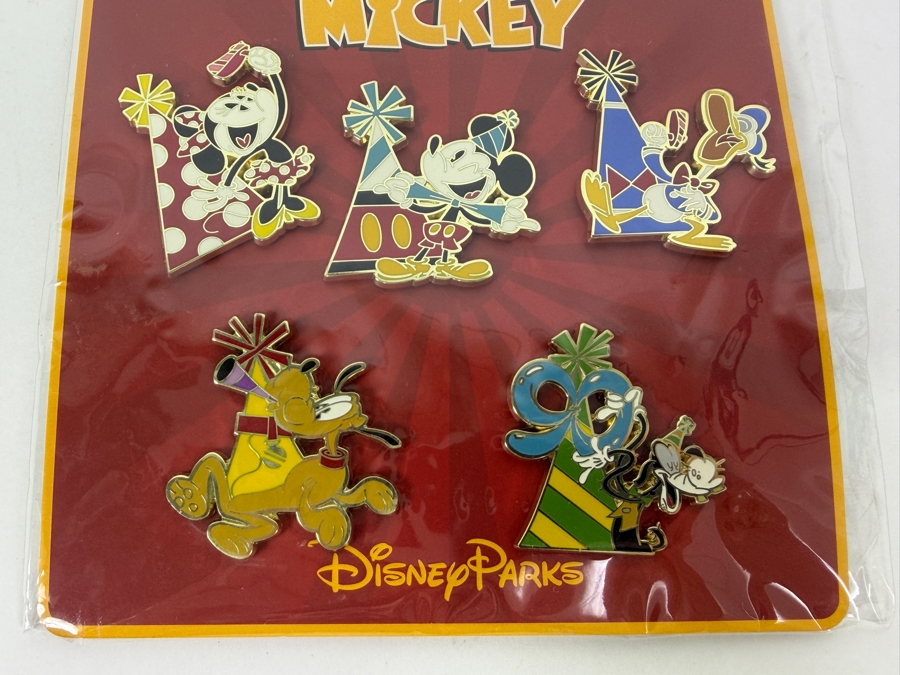 Disney Parks Mickey Mouse 90th Birthday Party Let's Celebrate! Booster 5 Pin Set - Open Edition 2018 Exclusive Disney Trading Pins
 [Photo 2]