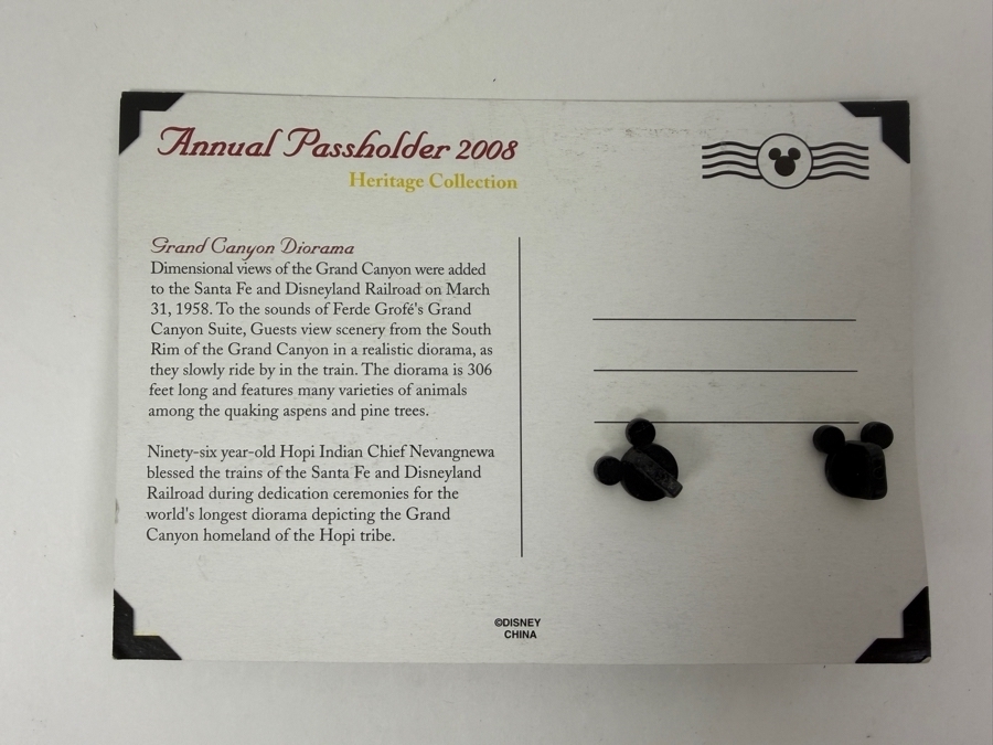 Disneyland Annual Passholder 2008 Heritage Collection Grand Canyon Diorama Mickey Mouse Train Pin - Limited Edition 3,000 [Photo 5]