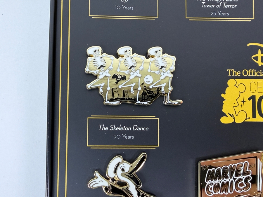 Disney D23 Gold Member 2019 Anniversary Gift 10 Fan-Tastic Milestones Pin Set - Limited Edition Gold-Tone Glitter Finish Pins In Display Tin [Photo 7]