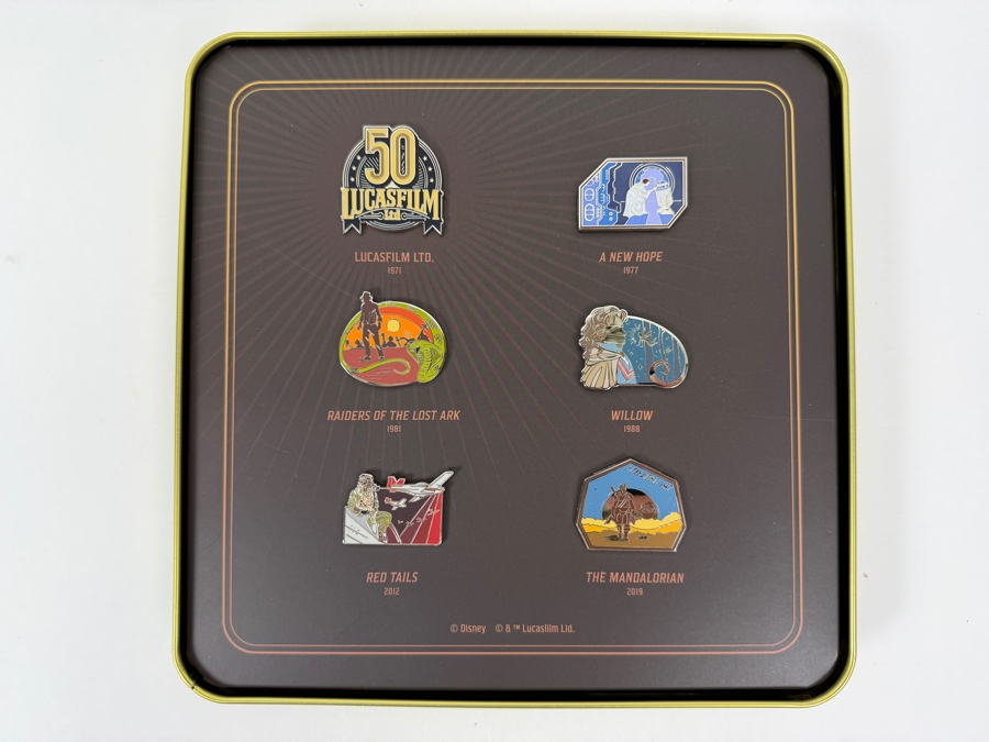Disney D23 Exclusive Lucasfilm 50th Anniversary Limited Edition 6-Pin Tin Set - 2021 Gold Member Collector Item [Photo 2]