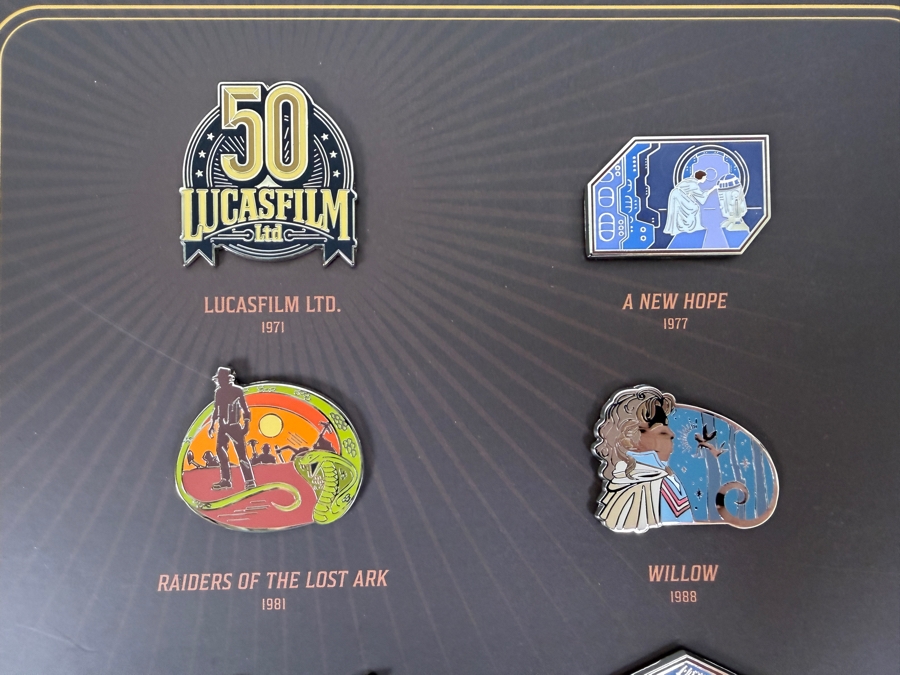 Disney D23 Exclusive Lucasfilm 50th Anniversary Limited Edition 6-Pin Tin Set - 2021 Gold Member Collector Item [Photo 3]