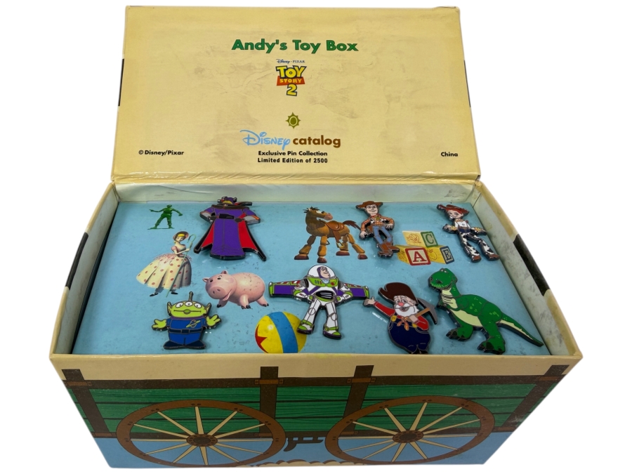 Disney Toy Story 2 Andy's Toy Box Covered Wagon Pin Set - Limited Edition 2500 - 7-Pin Character Collection