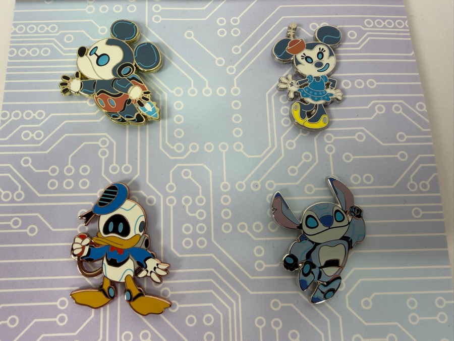 Disney Parks Robot Booster Pin Set Of 4 - 2021 Mickey, Minnie, Donald & Stitch Astro Robot Edition  [Photo 2]