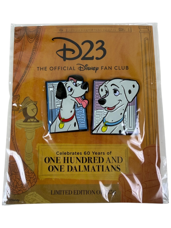 Disney D23 Exclusive 101 Dalmatians 60th Anniversary Pongo & Perdita Pin Set - Limited Edition 1,750 - 2021 Gold Member Official Fan Club Collectible