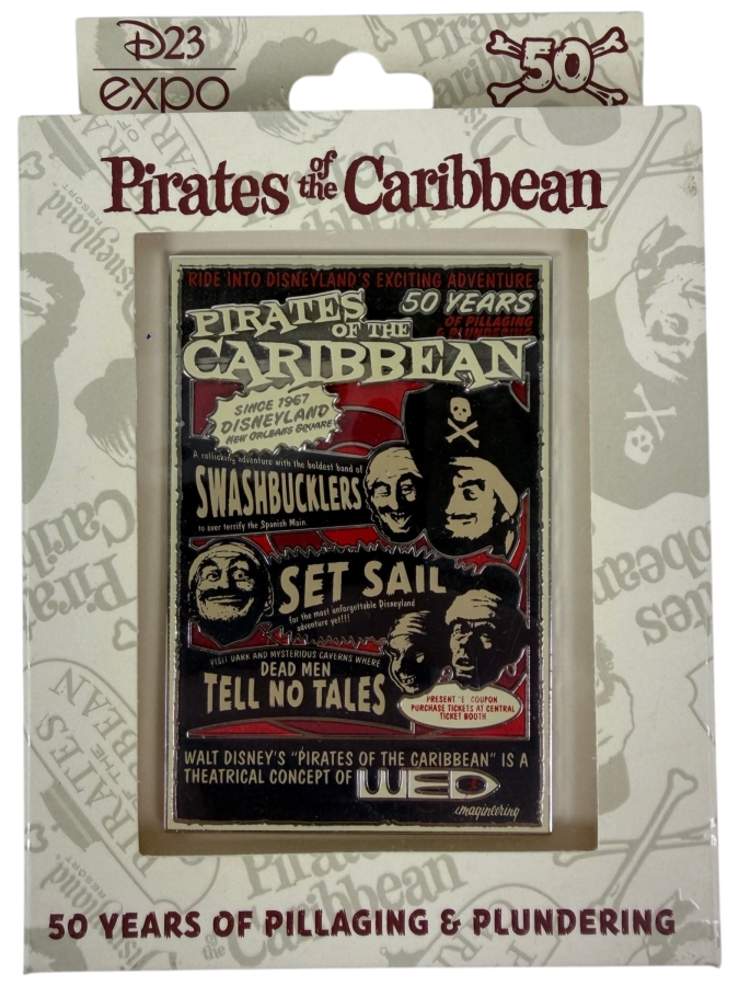 Disney D23 Expo 2017 Pirates Of The Caribbean 50 Years Attraction Poster Jumbo Pin - Limited Edition 500 