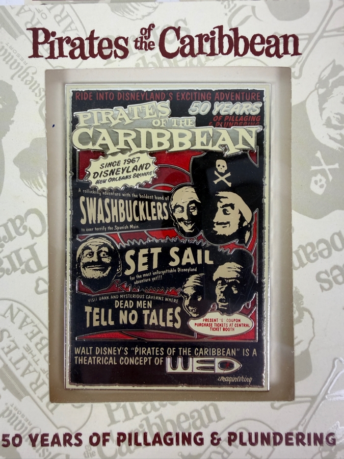 Disney D23 Expo 2017 Pirates Of The Caribbean 50 Years Attraction Poster Jumbo Pin - Limited Edition 500  [Photo 2]