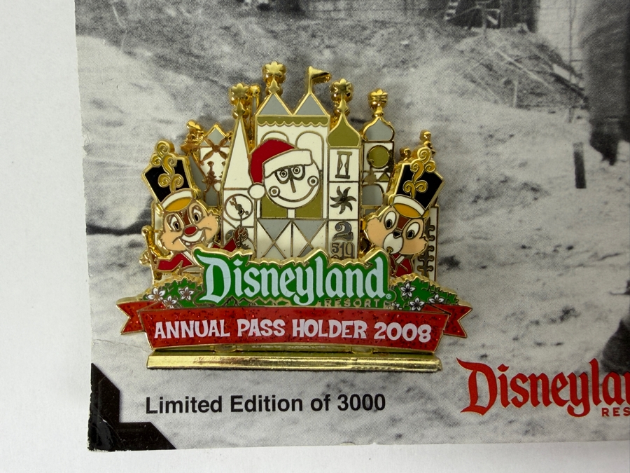 Disneyland Annual Passholder 2008 Heritage Collection It's A Small World Holiday Chip & Dale Pin - Limited Edition 3,000
 [Photo 2]
