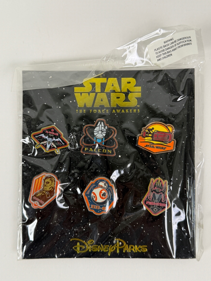 Disney Parks Star Wars: The Force Awakens 6-Pin Trading Booster Set - 2015 Force Friday Release - Authentic Star Wars Movie Pins [Photo 2]