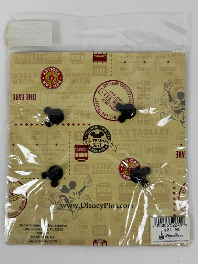 Disney California Adventure Booster Set - 2012 Open Edition 4-Pin Collector Collection - Red Car Trolley & Buena Vista Street Pins [Photo 3]