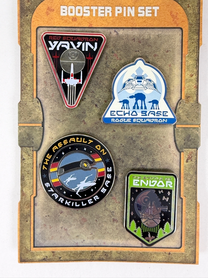 Disney Parks Star Wars: Galaxy's Edge Resistance Booster Pin Set - 4 Piece Mission Emblem Collection [Photo 2]