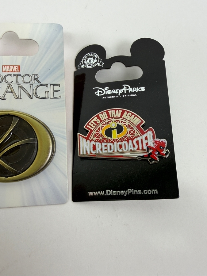 Disney Parks Pixar & Marvel Pin Set - Cars Land 2012 AP Limited Edition, Doctor Strange Eye Of Agamotto & Incredicoaster Let’s Do That Again! [Photo 5]