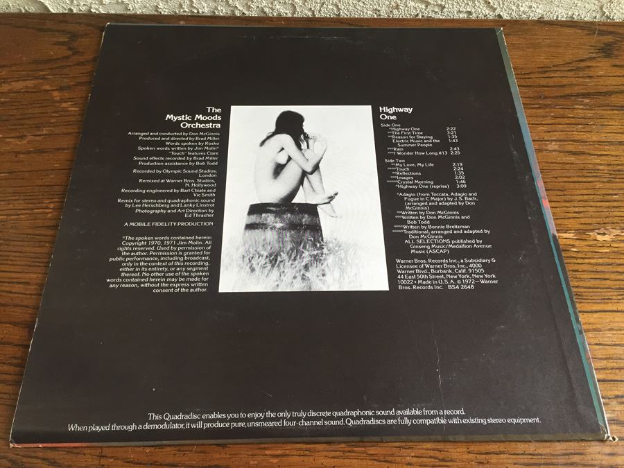 Mystic Moods Orchestra, The ‎- Highway One - Warner Bros. Records ‎- BS4 2648 - Quadraphonic [Photo 2]