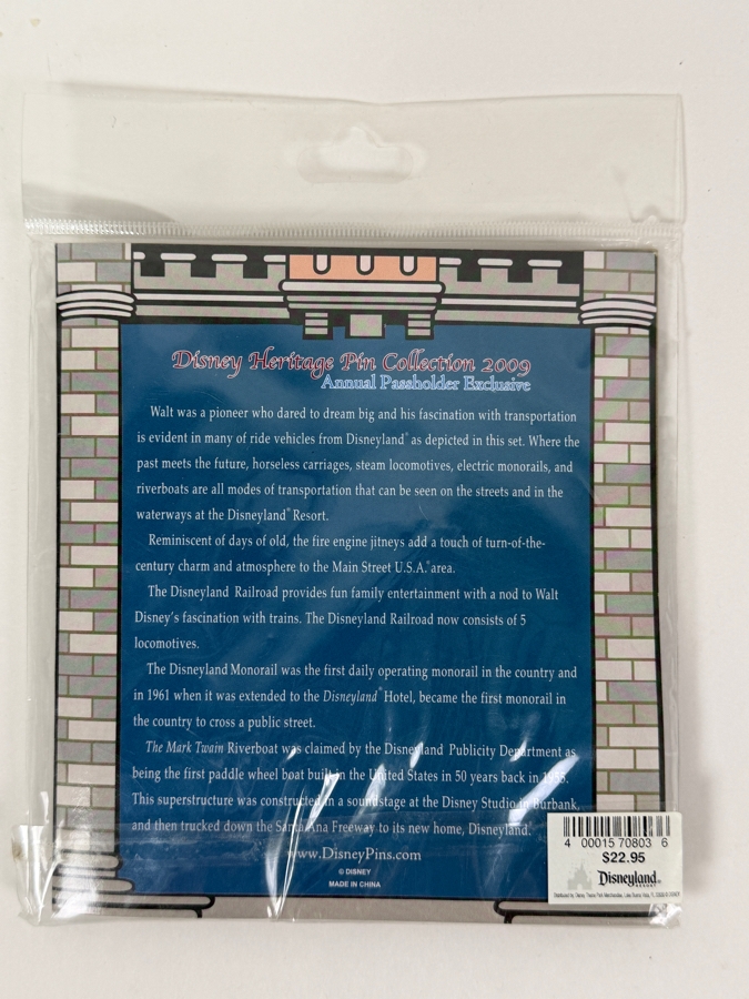 Disney Heritage Pin Collection 2009 Annual Passholder Exclusive 4-Pin Transportation Set Featuring Walt Disney Photos [Photo 9]