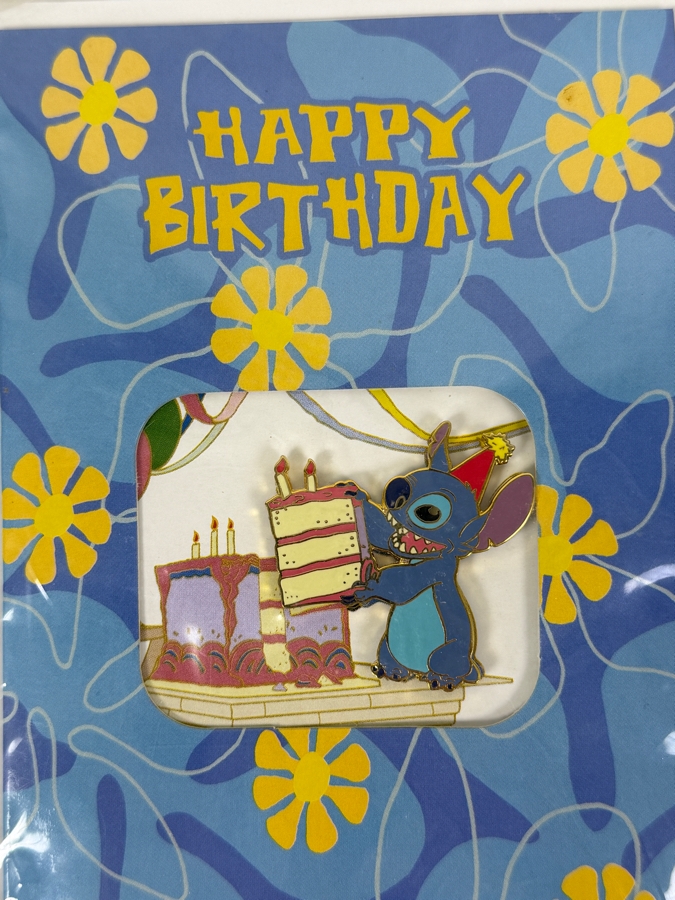 Disney California Adventure 2011 Passholder 6-Pin Set, Happy Birthday Stitch Card & Pin, And Mickey Mouse Main Street USA Trolley Ornament Pin [Photo 2]
