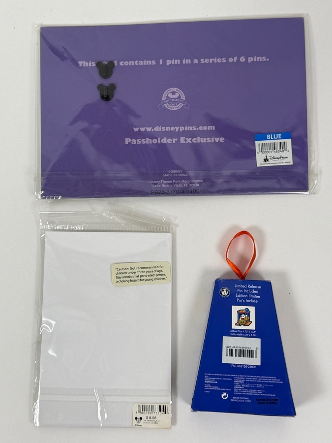 Disney California Adventure 2011 Passholder 6-Pin Set, Happy Birthday Stitch Card & Pin, And Mickey Mouse Main Street USA Trolley Ornament Pin [Photo 7]