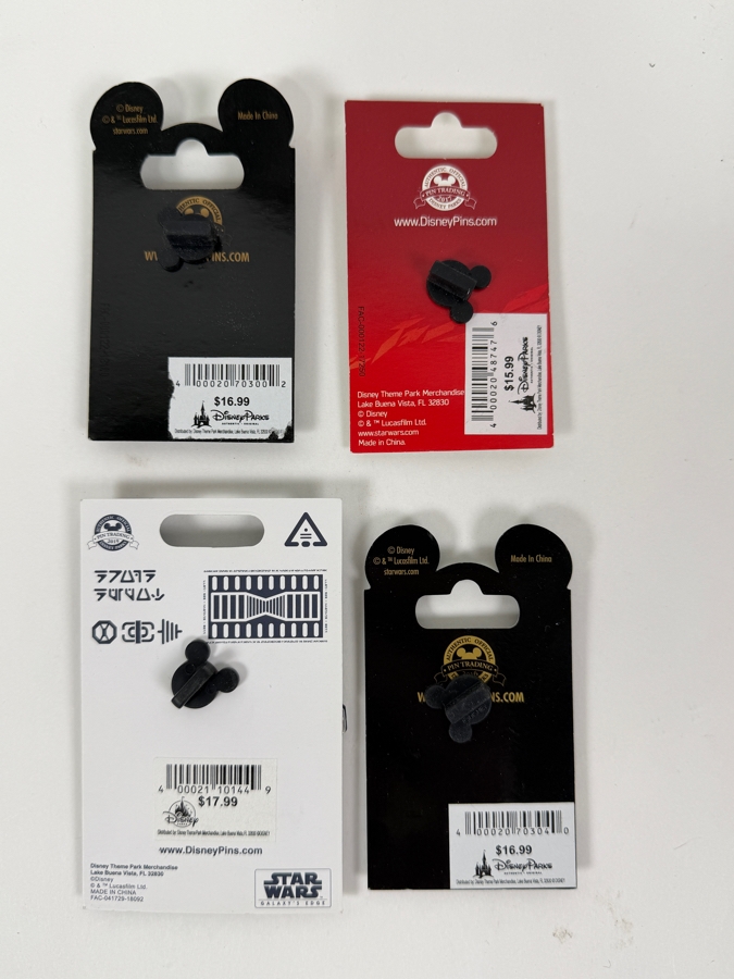 Disney Parks Star Wars Pin Set - Imperial Patrol LE 5000, The Last Jedi Rey Hero LE, Droid Depot BB-8 LE 1500 & Chewie Is My Copilot LE 5000
 [Photo 6]