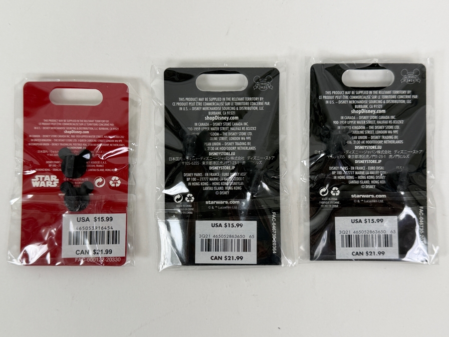 Disney Parks Star Wars Pin Set - Imperial Patrol LE 5000, The Last Jedi Rey Hero LE, Droid Depot BB-8 LE 1500 & Chewie Is My Copilot LE 5000
 [Photo 4]